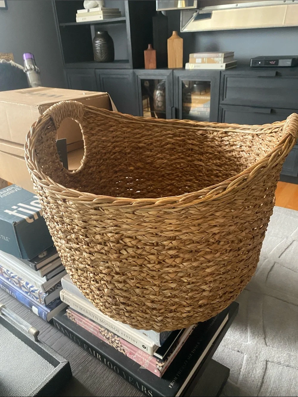 NWT Threshold Woven Natural Seagrass Storage Basket - Natural